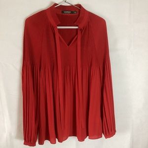 Lauren Ralph Lauren Red Blouse, size L